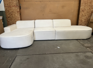Jodie Hoekbank Links Afgerond – Rechts Open 5-zits – Fluweel – Crème,